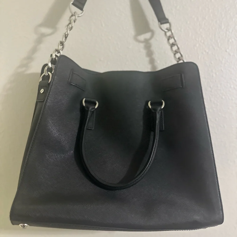 Michael Kors Black Tote with Silver Accents